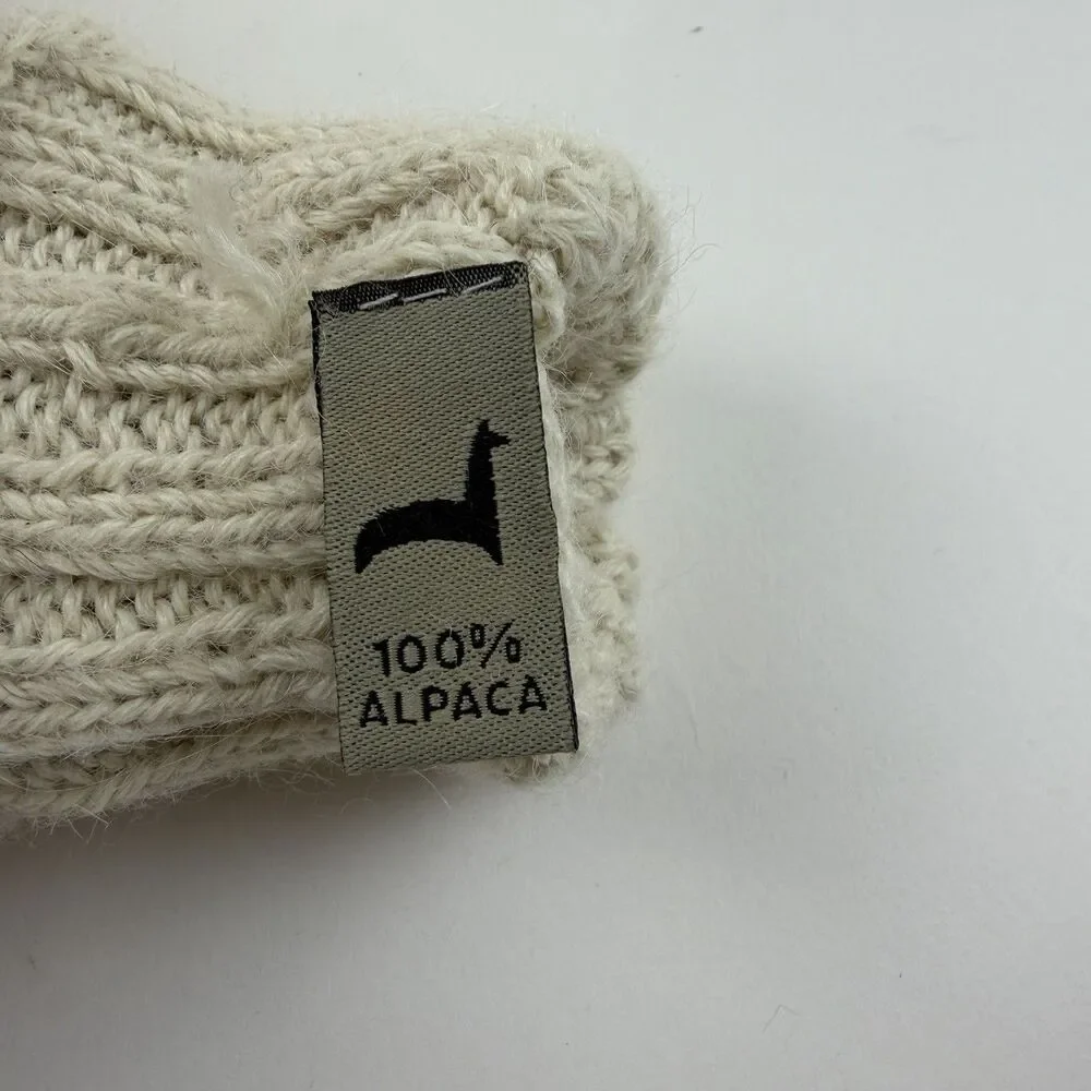 Unbranded Alpaca Cable Knit Womens Gloves Ivory Cream Made in Peru Boho Outdoors